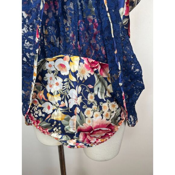 Vintage 80s Victorias Secret Gold Label Lace floral satin bodysuit Large Teddy - Picture 4 of 5